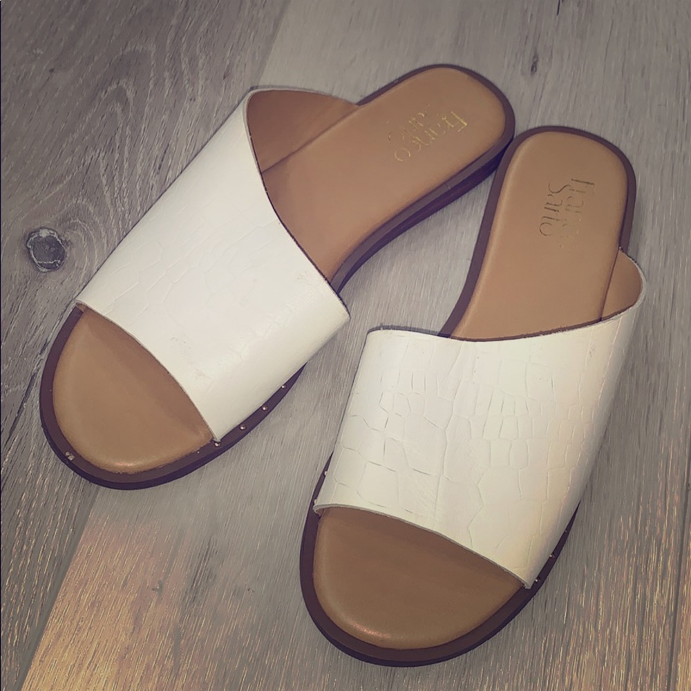 Franco Sarto White Mule Shoes